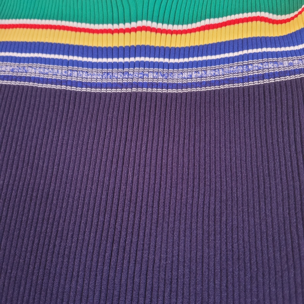 NWT XL STAUD Multicolor Striped Rib Knit Midi Dress - Picture 8 of 14
